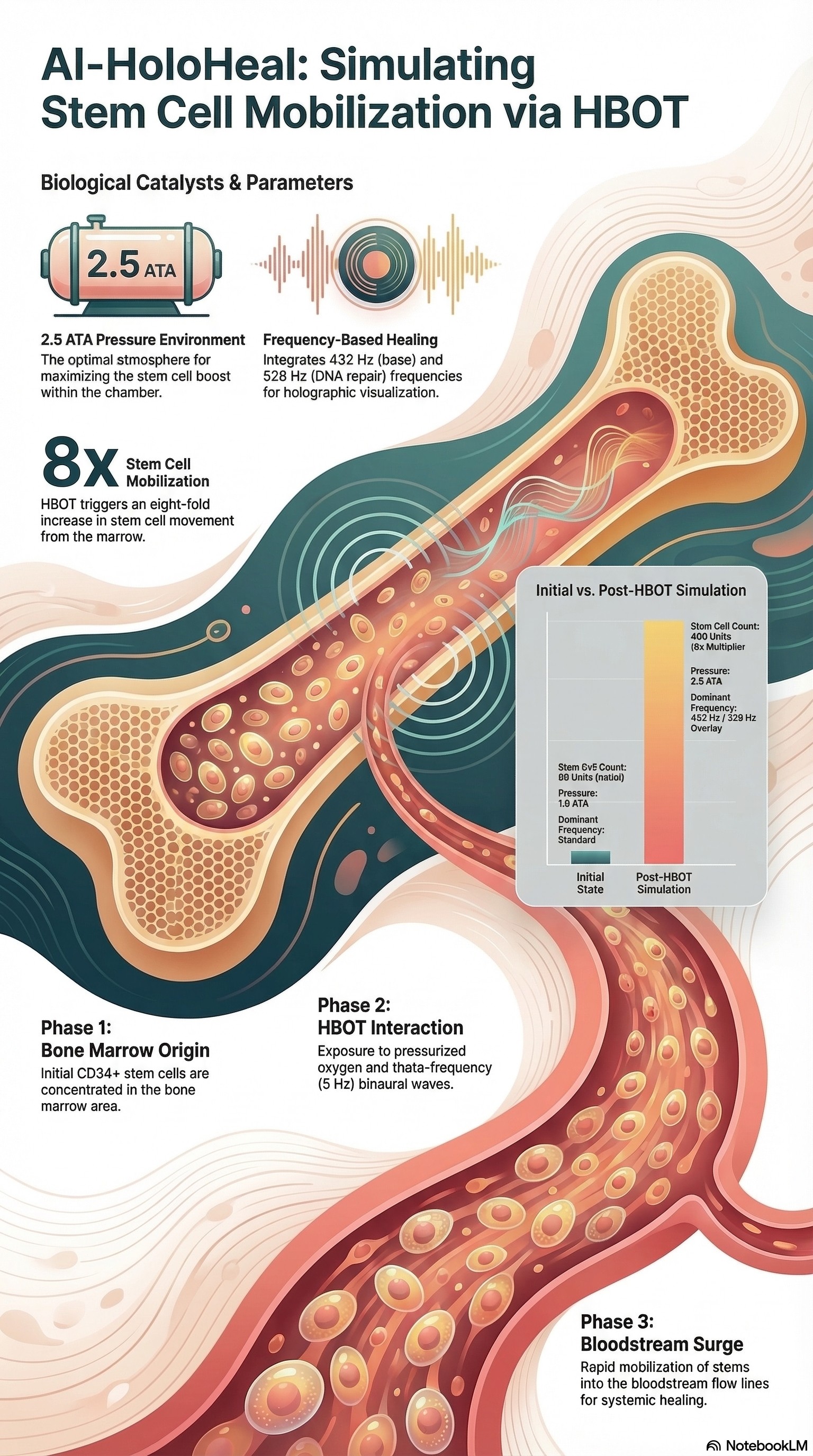 AI-HoloHeal: Simulating Stem Cell Mobilization via HBOT — Biological Catalysts and Post-HBOT Results
